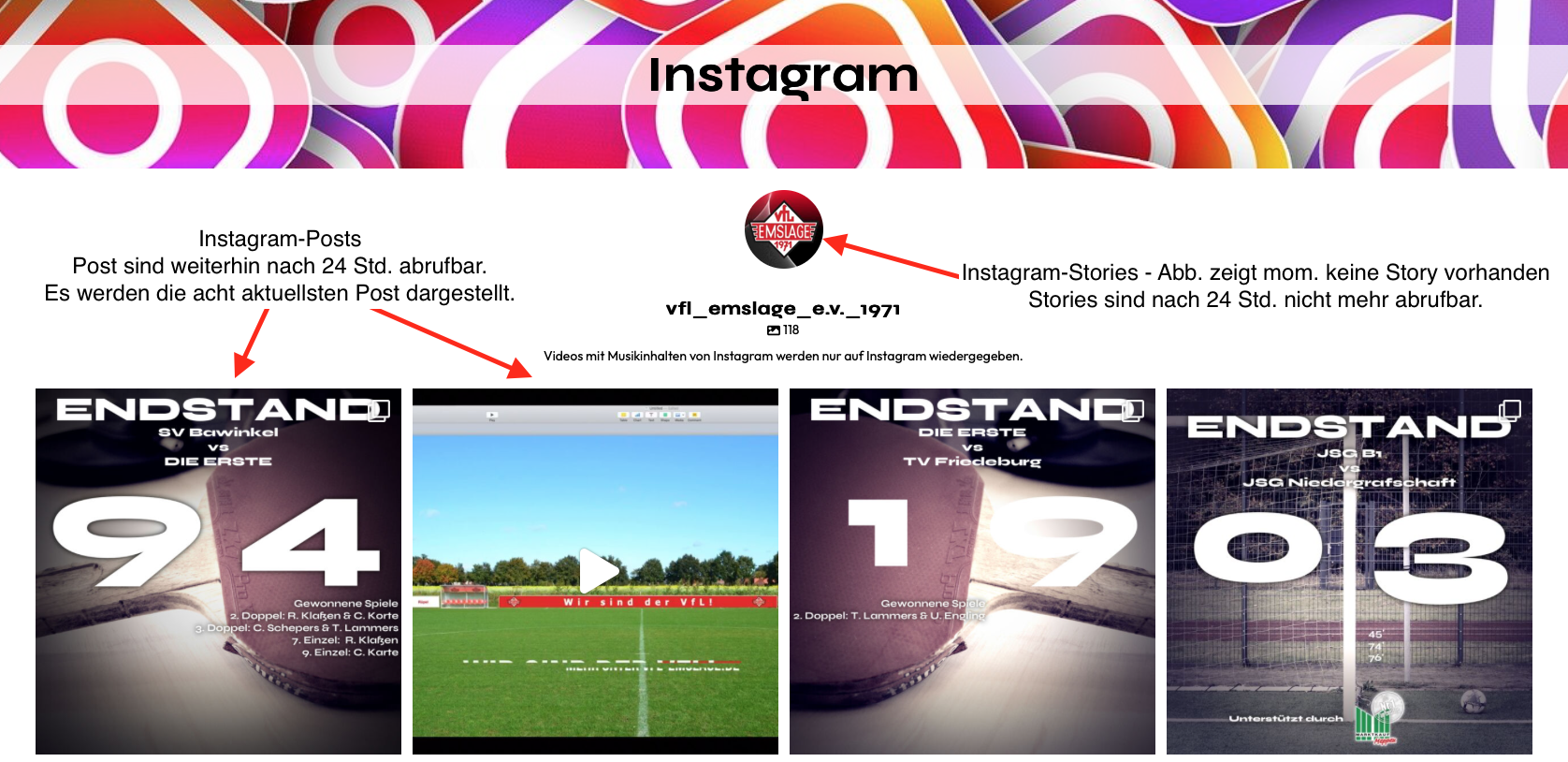 Anpassung der Berichterstattung beim VfL