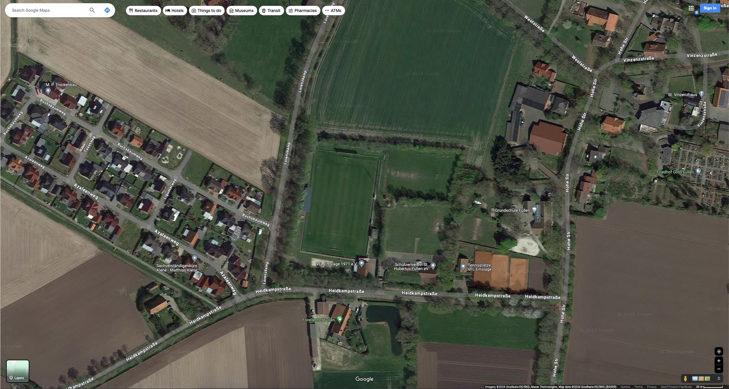 Luftbild der Sportstätte vor Umbau B-Platz.