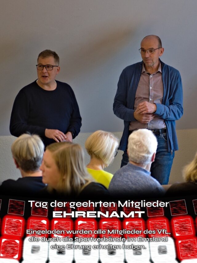 🤝🏅 EHRENAMT - Geehrte Mitglieder des VfL

Am 26. Oktober 2025 fand im Vereinsheim des VfL ein besonderes Ereignis statt: Eine Zusammenkunft aller Mitglieder, die seit der Gründung des Vereins für ihr ehrenamtliches Engagement durch die Sportverbände des Emslandes geehrt wurden. Ob jemals zuvor so viele Jahre an Ehrenamt im Vereinsheim versammelt waren, blieb offen – doch der Nachmittag stand klar im Zeichen von Dank und Wertschätzung.

Rund 30 Mitglieder waren mit Partner oder Partnerin eingeladen, etwa 25 nahmen an der Kaffeetafel teil. Der 1. Vorsitzende Herbert Blaauw begrüßte die Gäste und erläuterte kurz den Ablauf. Anschließend erinnerte Bernd Reiners in seiner Ansprache an bereits verstorbene Vereinsmitglieder und würdigte insbesondere deren Verdienste um den Verein.

Michael Rüther erklärte den Hauptgedanken des Treffens: Die Wertschätzung der Geehrten sichtbar zu machen. Während der Kaffeetafel liefen auf dem Fernseher historische Fotos der Gründervereine sowie aus den Anfangsjahren des VfL, die für lebhafte Gespräche sorgten – viele der Gäste entdeckten sich selbst auf den Fotos aus ihrer aktiven Zeit.

Im Anschluss informierte der anwesende Vorstand über aktuelle Themen und anstehende Projekte des Vereins. Zudem gaben sie einen Einblick in die Entwicklung der einzelnen Sparten und berichteten über den derzeitigen Stand der Aktivitäten.

Der Vorstand bedankt sich herzlich bei Bernd und Michael für ihre Initiative und die gelungene Umsetzung. Ein besonderer Dank galt dem Küchenteam – Manuela und Gertrud – für die hervorragende Bewirtung.

So endete ein Nachmittag voller Erinnerungen, Gespräche und Dankbarkeit – ein gelungenes Zeichen der Wertschätzung für alle, die den VfL über viele Jahre mit ihrem ehrenamtlichen Einsatz geprägt haben.

Hier findet ihr mehr Infos und Details zu den bereits geehrten Mitgliedern.
https://www.vfl-emslage.de/vereinswesen/ehrungen/

Vorstand VfL Emslage 

#ehrenamt