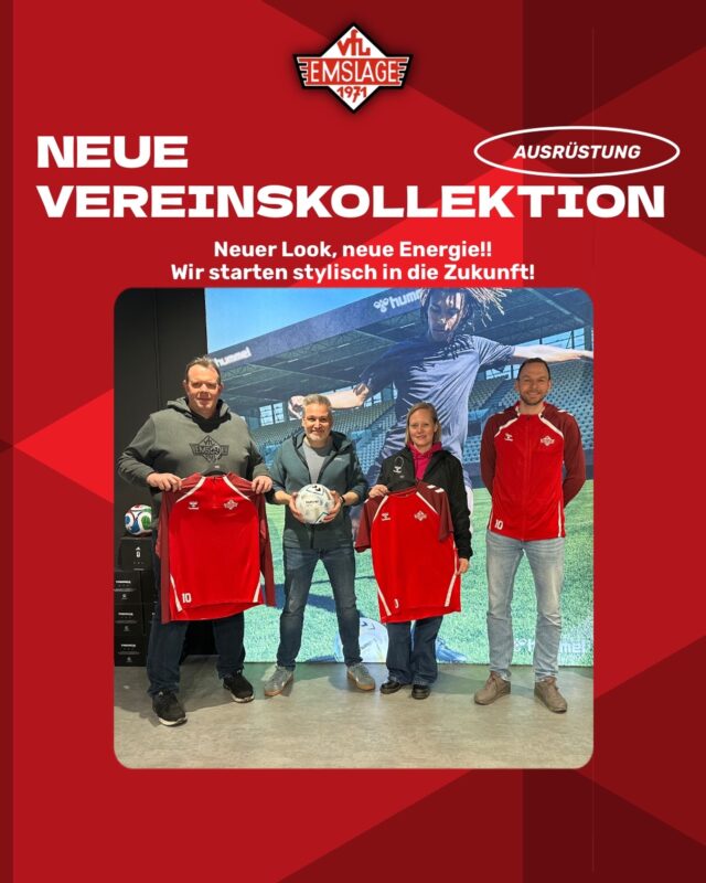 👕🆕🎉 Neue Vereinskollektion – Neuer Look, neue Energie

Neuer Look, neue Energie – wir starten stylisch in die Zukunft!

Nach vielen gemeinsamen Jahren heißt es ab sofort für den VfL: Zeit für frischen Wind im Kleiderschrank! Wir haben unsere Vereinskollektion gewechselt – statt JAKO laufen wir ab sofort in HUMMEL auf!
Gemeinsam mit Sport Höfer @sport_2000_meppen haben wir unsere neue Kollektion zusammengestellt – modern, sportlich und natürlich absolut vereinstauglich.💪🎽
 Ein riesiges Dankeschön an das Team um René Wolters für die tolle Zusammenarbeit! 🙌👏

In den letzten Tagen haben wir uns vom VfL persönlich vor Ort getroffen, um eine Auswahl der neuen Kollektion ganz genau unter die Lupe zu nehmen. 👀🤩
 Es wurde geschaut, gefühlt, anprobiert…
Das Ergebnis?
 Sitzt, passt, wackelt nicht – und sieht richtig stark aus! 🔥💥

Ab sofort ist die neue Kollektion im Online-Shop des Vereins sowie direkt bei Sport Höfer erhältlich. Wir können es kaum erwarten, euch alle bald im neuen Look zu sehen – auf dem Platz und daneben!

Hier geht es direkt zum Shop.
https://vfl-emslage.pd-server.com

(stlu)

© VfL Emslage e.V. 1971 - Alle Rechte vorbehalten