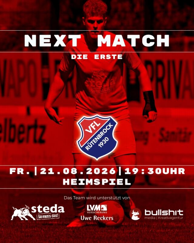 ⚽️ FUSSBALL – Die Erste – Gegner ist der VfL Rütenbrock

🔥 Freitagabend. Flutlicht. Heimspiel.

Am Freitagabend ist der VfL Rütenbrock zu Gast bei unserer @vfl_emslage_die_erste. Oliver Peters schätzt den Gegner als „erfahrene Emslandliga-Mannschaft“ ein, die mit schnellen und guten Einzelspielern wie Marek Heyne und Michael Stevens in der Offensive viel Qualität mitbringt.

Rütenbrock wartet nach zwei Meisterschaftsspielen noch auf den ersten Sieg. Gegen Aufsteiger Lathen gab es ein 1:1 – damit steht bislang ein Punkt auf dem Konto.

Für unsere Mannschaft ist es bereits das dritte Spiel innerhalb von sechs Tagen. Doch der Kader ist inzwischen wieder besser gefüllt. „Wir haben verschiedene Möglichkeiten“, so Peters.

Nach dem Pokalaus soll der Blick schnell nach vorne gehen: „Nach dem Pokalaus ist es gut, dass man das nicht allzu lange mit sich herumtragen muss, sondern wir schnell Wiedergutmachung betreiben können. Mund abputzen, morgen Vollgas geben. Flutlicht, Freitagabend, Heimspiel ... da muss der Platz brennen!“

Dafür gilt es zunächst, die Defensive zu stabilisieren. „Zum einen, um Rütenbrocks Offensive unter Kontrolle zu halten, zum anderen, um über defensive Aktionen Selbstvertrauen zu sammeln.“

Die Vorzeichen sind also klar: Alles geben, füreinander kämpfen und die drei Punkte zu Hause behalten! 💪⚽

🔥 Flutlicht an, Vollgas geben – gemeinsam zum Heimsieg!

(miru)

© VfL Emslage e.V. 1971 – Alle Rechte vorbehalten