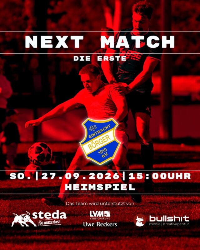 ⚽️ FUSSBALL - Die Erste - Gegner ist DJK Eintracht Börger
Am Sonntag wartet im Heimspiel unserer @vfl_emslage_die_erste mit Börger ein anspruchsvoller Gegner auf unsere Mannschaft. Oliver Peters erwartet eine Partie gegen ein Team, das vor allem durch gutes Positionsspiel und eine qualitativ stark besetzte Offensive überzeugt.
„Mit Börger erwartet uns ein schwerer Gegner, der durch gutes Positionsspiel besticht und über eine qualitativ gut besetzte Offensive verfügt“, blickt der Oliver auf die kommende Aufgabe. „Sie stehen zu Recht da oben. Das zeigen unter anderem die Siege gegen Teglingen oder auch der spektakuläre Erfolg gegen Grenzland Twist unter der Woche.“
Allerdings konnte Börger auswärts bei Raspo Lathen zuletzt „nur“ einen Punkt mitnehmen. Für unsere Mannschaft wird es daher vor allem darum gehen, die Stärken des Gegners möglichst früh einzuschränken und selbst mutig nach vorne zu spielen.
„Wir müssen deren starkes Positionsspiel unterbinden und selber direkten Zug zum Tor entwickeln“, gibt der Coach die Marschroute vor.